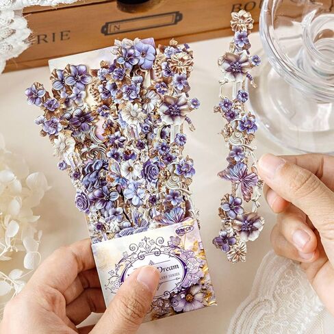 60PCS Scrapbook Paper Stickers, Aesthetic Flower Frame Cutout Scrapbook Supplies, Self Adhesive Decorative Paper Retro European Border Stickers for Journaling Supplies in Saudi Arabia
