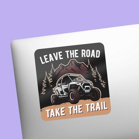 Leave the Road Take the Trail Sticker, Offroading SxS Bumper Sticker, Outdoors Powersports Vinyl Decal for 4x4, UTV, Trail Riding in Saudi Arabia