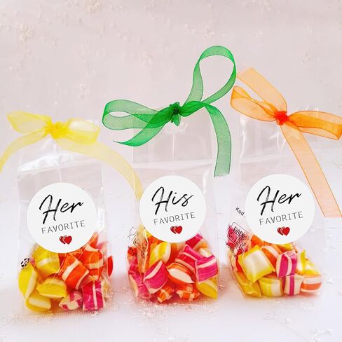 200Pcs Wedding Favor Stickers - His & Hers Candy Bag Seals for Bridal Shower, Wedding Favors, Treat Bags - Romantic Couple Stickers for Candy Wrappers, Party Decor in Saudi Arabia