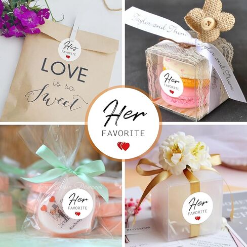 200Pcs Wedding Favor Stickers - His & Hers Candy Bag Seals for Bridal Shower, Wedding Favors, Treat Bags - Romantic Couple Stickers for Candy Wrappers, Party Decor in Saudi Arabia