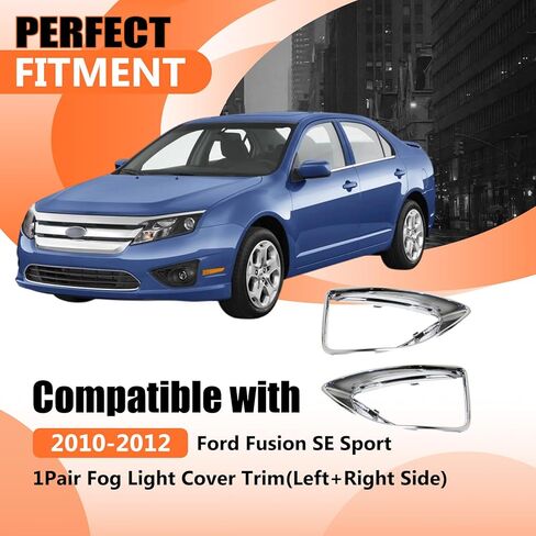 JX RACING Fog Light Trim Bezels Compatible with Ford Fusion SE Sport 2010 2011 2012 Fog Lamp Cover Chrome Driver & Passenger Side FO1039139 FO1038139 AE5Z17E810F AE5Z17E811F in Saudi Arabia
