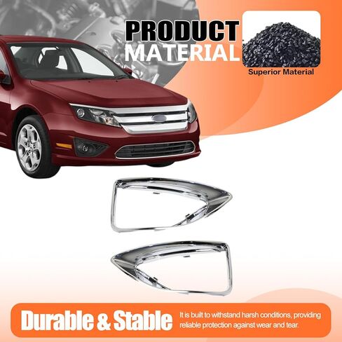 JX RACING Fog Light Trim Bezels Compatible with Ford Fusion SE Sport 2010 2011 2012 Fog Lamp Cover Chrome Driver & Passenger Side FO1039139 FO1038139 AE5Z17E810F AE5Z17E811F in Saudi Arabia