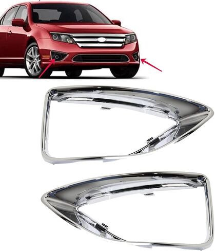 JX RACING Fog Light Trim Bezels Compatible with Ford Fusion SE Sport 2010 2011 2012 Fog Lamp Cover Chrome Driver & Passenger Side FO1039139 FO1038139 AE5Z17E810F AE5Z17E811F in Saudi Arabia