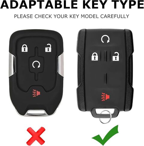 2 PCS for GMC Chevy Key Fob Cover with Keychain Protector Fit for 2014 2015 2016 2017 2018 2019 2020 2021 Sierra,Canyon,Colorado,Yukon,Chevy Silverado 1500/2500HD/3500HD Accessories in Saudi Arabia