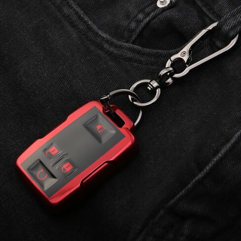 2 PCS for GMC Chevy Key Fob Cover with Keychain Protector Fit for 2014 2015 2016 2017 2018 2019 2020 2021 Sierra,Canyon,Colorado,Yukon,Chevy Silverado 1500/2500HD/3500HD Accessories in Saudi Arabia