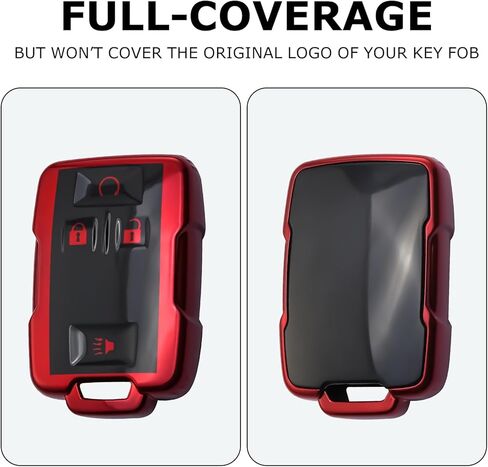 2 PCS for GMC Chevy Key Fob Cover with Keychain Protector Fit for 2014 2015 2016 2017 2018 2019 2020 2021 Sierra,Canyon,Colorado,Yukon,Chevy Silverado 1500/2500HD/3500HD Accessories in Saudi Arabia