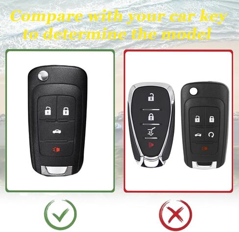 WJS Key Fob Cover, Car Key Case Shell Protector Compatible with 2010-2021 Chevy Cruze Equinox Camaro Impala Malibu Sonic; Buick Regal Verano Encore Lacrosse; GMC Terrain (Black) in Saudi Arabia