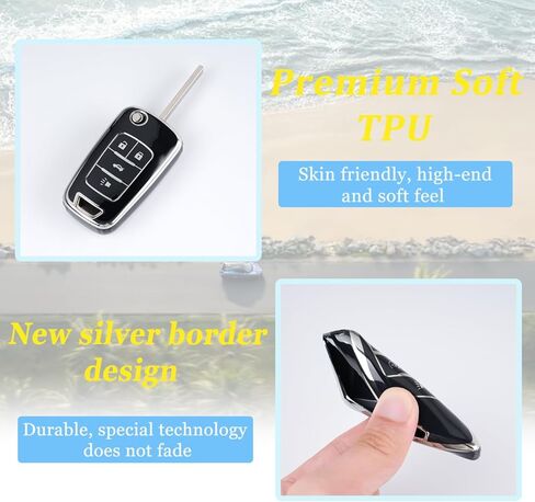 WJS Key Fob Cover, Car Key Case Shell Protector Compatible with 2010-2021 Chevy Cruze Equinox Camaro Impala Malibu Sonic; Buick Regal Verano Encore Lacrosse; GMC Terrain (Black) in Saudi Arabia