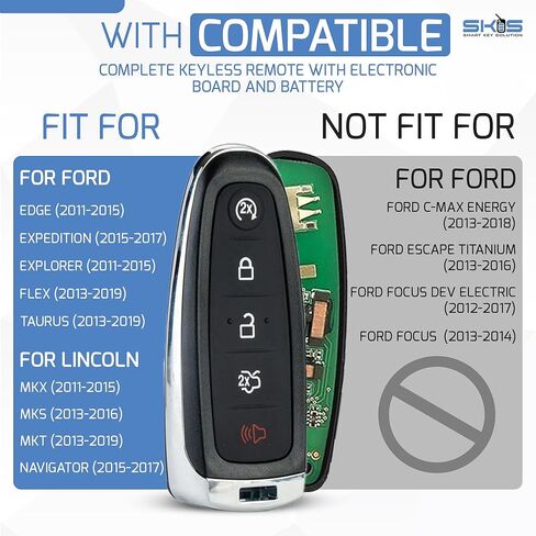 Key Fob Replacement Kit for Ford Explorer Edge 2011 2012 2013 2014 2015 Expedition Flex Taurus 2013-2016 2017 2018 2019 Lincoln MKS MKT MKX Navigator Keyless Entry Remote Start Control M3N5WY8609 in Saudi Arabia