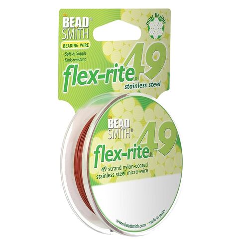 Beadsmith Flex-rite 49 Strand Beading Wire - Metallic Satin Gold - .014" 30 ft (.018 inches, Metallic Satin Gold) in Saudi Arabia