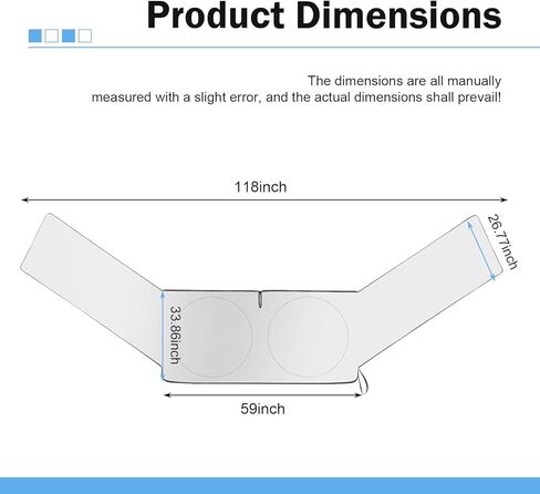 Car Windshield Sun Shade, 59" x 33.86" Thickened Front/Side Window Sun Block Shades, Heat-Insulating Reflective Privacy Curtains, for Most Cars SUVs Trucks (Silver #S) in Saudi Arabia