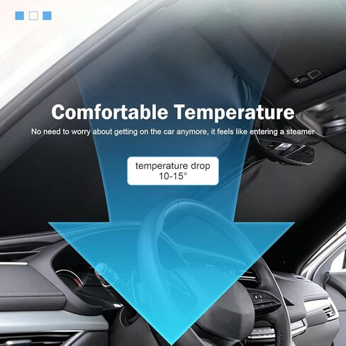 Car Windshield Sun Shade, 59" x 33.86" Thickened Front/Side Window Sun Block Shades, Heat-Insulating Reflective Privacy Curtains, for Most Cars SUVs Trucks (Silver #S) in Saudi Arabia