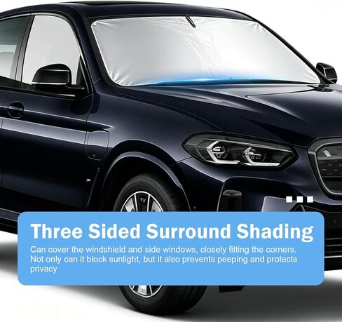Car Windshield Sun Shade, 59" x 33.86" Thickened Front/Side Window Sun Block Shades, Heat-Insulating Reflective Privacy Curtains, for Most Cars SUVs Trucks (Silver #S) in Saudi Arabia