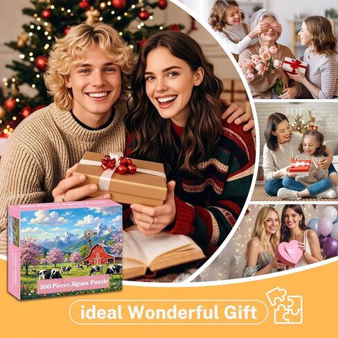 4-Pack 500 Piece Puzzles for Adults, Four Seasons Scenery Jigsaw Puzzles for Adults 500 Pieces, Fun Challenging Jigsaw Puzzles 500 Pieces for Adults Family Game Gift for Home Decor Wall Art in Saudi Arabia
