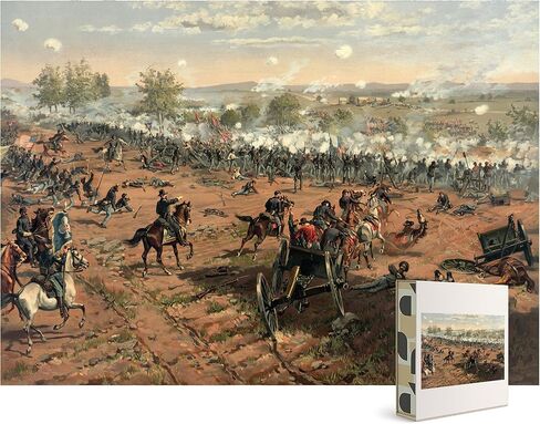 1000 piece Jigsaw Puzzle | Battle of Gettysburg by Thure de Thulstrup, 1887. Shows Major General Winfield S. Hancock Riding Along the Union | Gettysburg Civil war Puzzle in Saudi Arabia