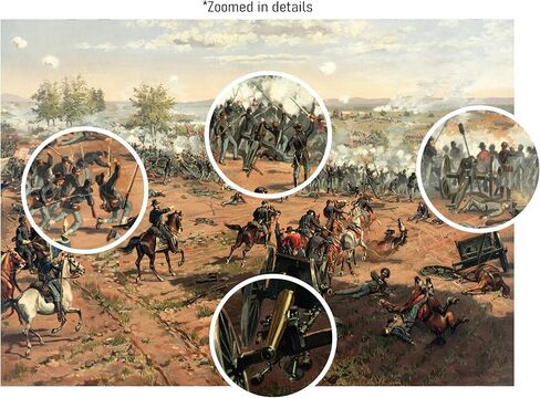 1000 piece Jigsaw Puzzle | Battle of Gettysburg by Thure de Thulstrup, 1887. Shows Major General Winfield S. Hancock Riding Along the Union | Gettysburg Civil war Puzzle in Saudi Arabia