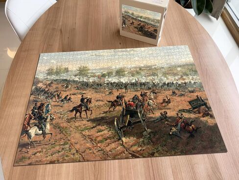 1000 piece Jigsaw Puzzle | Battle of Gettysburg by Thure de Thulstrup, 1887. Shows Major General Winfield S. Hancock Riding Along the Union | Gettysburg Civil war Puzzle in Saudi Arabia