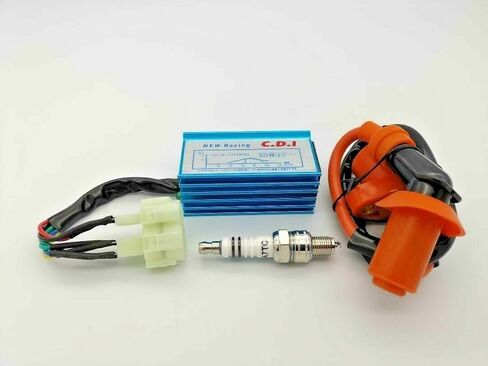 6 Pin AC CDI Box & Ignition Coil & Spark Plug Torch A7TC Fits for GY6 ‎50cc 90cc 110cc 125cc 150cc 250cc 139QMB 152QMI 157QMJ TAOTAO Coolster Hammerhead Scooter Moped Go Kart ATV Quads Dirt Bike in Saudi Arabia