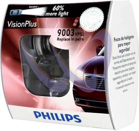 Philips 9003 VisionPlus Replacement Bulb, (Pack of 2) in Kuwait