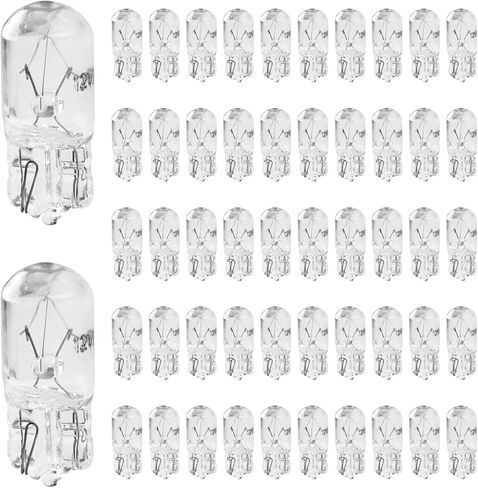 50PCS 194 Car Light Bulb, 168 W5W 1/4 Wedge Base - 12V 5W Clear for Cars Landscape RV Camper T10 2825 Car Signal Replacement for 147 152 158 159 161 184 192 193 259 280 285 447 464 501 in Saudi Arabia