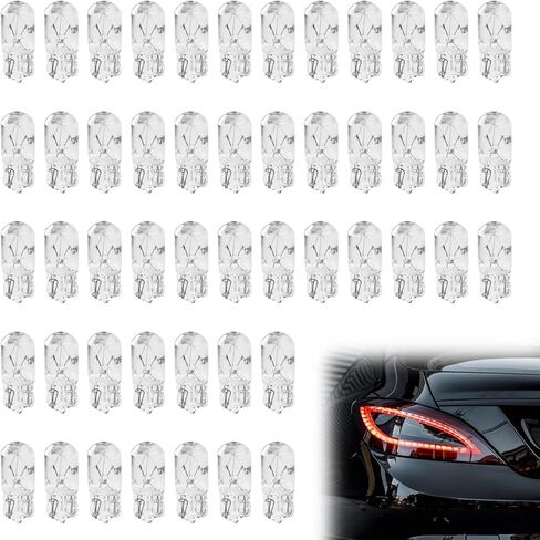 50PCS 194 Car Light Bulb, 168 W5W 1/4 Wedge Base - 12V 5W Clear for Cars Landscape RV Camper T10 2825 Car Signal Replacement for 147 152 158 159 161 184 192 193 259 280 285 447 464 501 in Saudi Arabia