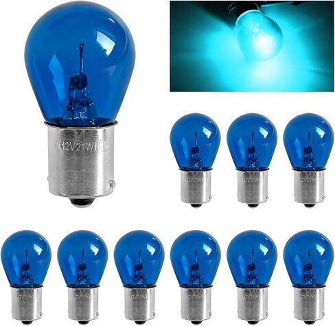 10 PCS Car 1156 Turn Signal Light, 12V P21W High Brightness Stable Filament Halogen Lamp Replacement, Waterproof BA15S S25 Single Contact Mini Bulb for Car Front/Rear Turn Signal (Red) in Saudi Arabia