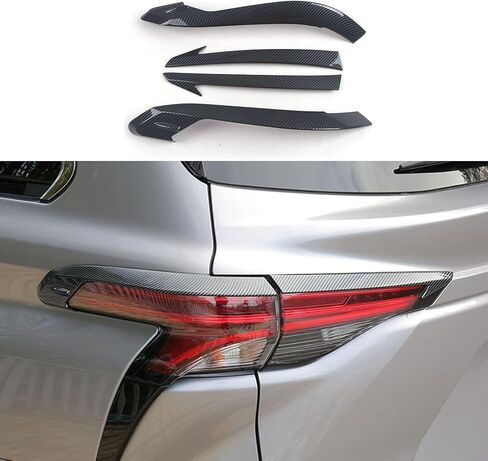 Car Accessories Rear Taillight Eyebrow Cover Trim Decoration Sticker Fit for Toyota Sienna 2021 2022 2023 2024 2025 ABS 4PCS(Glossy Chrome Style) in Kuwait