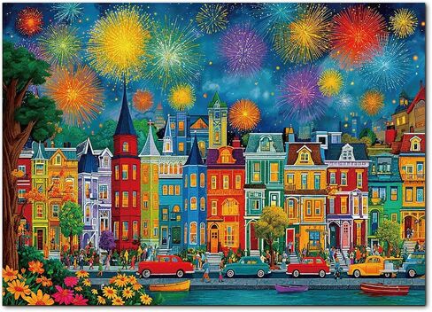 KAAYEE Puzzles for Adults 1000 Pieces, Paper Square Jigsaw Puzzles 1000 Piece, Impossible Hard Difficult Challenging Puzzle for Adults Birthday Home Decor (Brilliant Nightfire) in Saudi Arabia