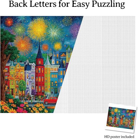 KAAYEE Puzzles for Adults 1000 Pieces, Paper Square Jigsaw Puzzles 1000 Piece, Impossible Hard Difficult Challenging Puzzle for Adults Birthday Home Decor (Brilliant Nightfire) in Saudi Arabia