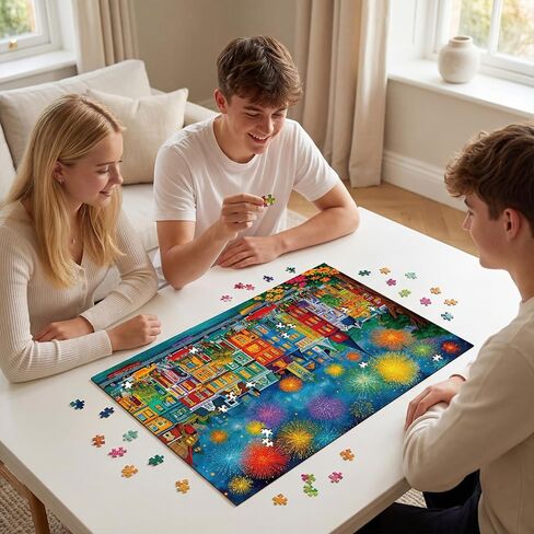 KAAYEE Puzzles for Adults 1000 Pieces, Paper Square Jigsaw Puzzles 1000 Piece, Impossible Hard Difficult Challenging Puzzle for Adults Birthday Home Decor (Brilliant Nightfire) in Saudi Arabia