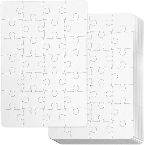 SULOLI Blank Puzzle, Blank Jigsaw Puzzles to Draw on White Puzzles for DIY Projects(12 Pieces) in Kuwait