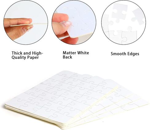 SULOLI Blank Puzzle, Blank Jigsaw Puzzles to Draw on White Puzzles for DIY Projects(12 Pieces) in Kuwait
