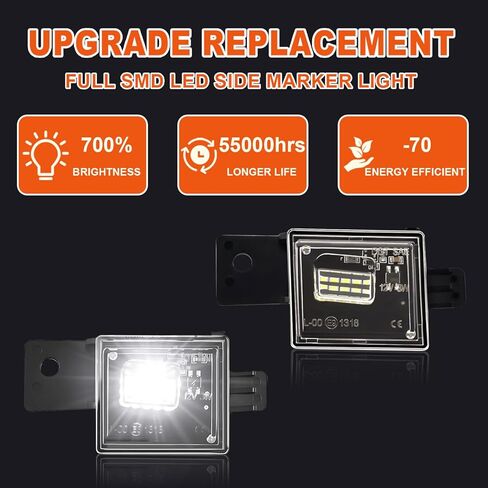 LED License Plate Lights for 2014-2023 Silverado & Sierra 1500 2500HD 3500HD Pickup Truck, for Colorado & Canyon 2015-2022, White 6000K Tag Light Assembly, Clear Lens, 2PCS in Saudi Arabia