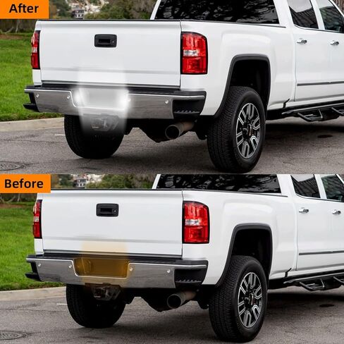 LED License Plate Lights for 2014-2023 Silverado & Sierra 1500 2500HD 3500HD Pickup Truck, for Colorado & Canyon 2015-2022, White 6000K Tag Light Assembly, Clear Lens, 2PCS in Saudi Arabia