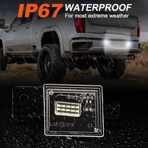 LED License Plate Lights for 2014-2023 Silverado & Sierra 1500 2500HD 3500HD Pickup Truck, for Colorado & Canyon 2015-2022, White 6000K Tag Light Assembly, Clear Lens, 2PCS in Saudi Arabia