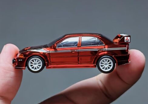 Diecast Collectibles Model Car Compatible with Mitsubishi Lancer Evolution VI TME Tommi Makinen Red Chrome HEC 2026 Event Car Limited Edition By Pop Race x Xcartoys in Kuwait