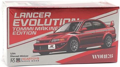 Diecast Collectibles Model Car Compatible with Mitsubishi Lancer Evolution VI TME Tommi Makinen Red Chrome HEC 2026 Event Car Limited Edition By Pop Race x Xcartoys in Kuwait