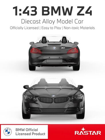 RASTAR 41400 1:43 لعبة سيارة معدنية مصبوبة لسيارة BMW Z4 مرخصة رسميًا مع عجلة مجانية - نموذج سيارة متين للعب والعرض - هدية مثالية لمحبي السيارات للأعمار من 3 سنوات فما فوق (أسود) in Kuwait
