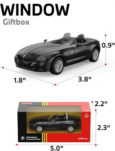 RASTAR 41400 1:43 لعبة سيارة معدنية مصبوبة لسيارة BMW Z4 مرخصة رسميًا مع عجلة مجانية - نموذج سيارة متين للعب والعرض - هدية مثالية لمحبي السيارات للأعمار من 3 سنوات فما فوق (أسود) in Kuwait