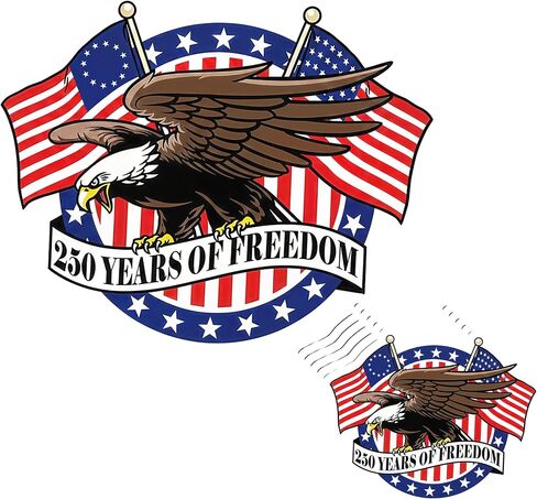 HANDICHI Design 5-Pack 2 Inch USA 250th Anniversary Stickers – Patriotic Flying Eagle & American Flag “250 Years of Freedom" Vinyl Decals 1776-2026 for Cars, Laptops & Scrapbooks in Saudi Arabia