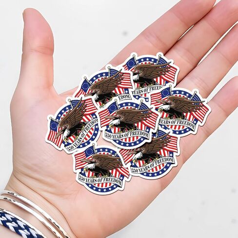 HANDICHI Design 5-Pack 2 Inch USA 250th Anniversary Stickers – Patriotic Flying Eagle & American Flag “250 Years of Freedom" Vinyl Decals 1776-2026 for Cars, Laptops & Scrapbooks in Saudi Arabia