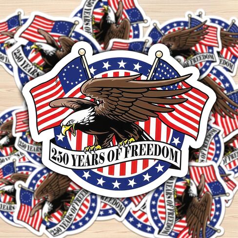 HANDICHI Design 5-Pack 2 Inch USA 250th Anniversary Stickers – Patriotic Flying Eagle & American Flag “250 Years of Freedom" Vinyl Decals 1776-2026 for Cars, Laptops & Scrapbooks in Saudi Arabia