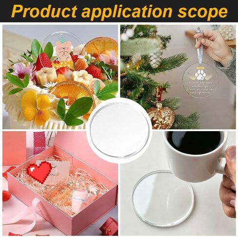 30 Piece Set of 50mm Transparent Circular Acrylic Discs, Made of High Transparency Material that is Smooth and Flat, Suitable for Hand Drawn Graffiti, DIY Decoration, and Handmade Production. in Saudi Arabia