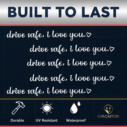 10 PCS Drive Safe, I Love You Rearview Mirror Decal, Car Window Decals, Car Stickers for Women, Car Decals for Women, Car Stickers and Decals (Drive Safe, I Love You White/Black) in Saudi Arabia