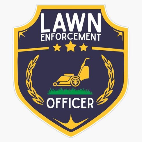 Lawn Enforcement Officer Badge Funny Gardening Landscaping Mowing Lover Gift Sticker Bumper Sticker Vinyl Decal 5" in Saudi Arabia