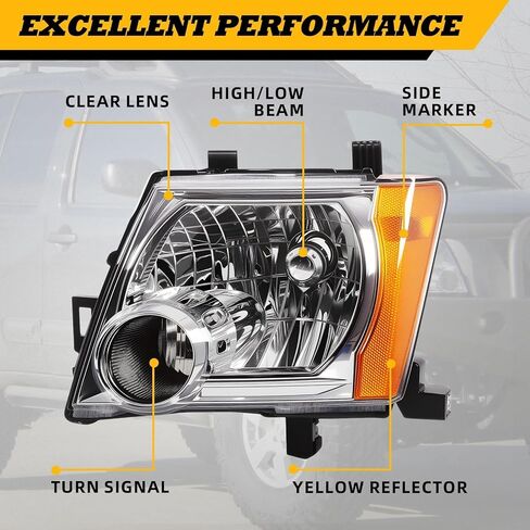 Halogen Headlight Compatible with Xterra 2005-2015 Headlamp Driver & Passenger Side 26010EA025 26060EA025 Left and Right in Kuwait