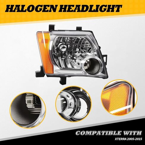 Halogen Headlight Compatible with Xterra 2005-2015 Headlamp Driver & Passenger Side 26010EA025 26060EA025 Left and Right in Kuwait