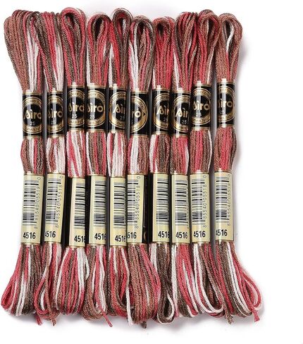 10 Skeins 0.5mm Light Coral Embroidery Floss 6 Ply Polyester Cross Stitch Threads Friendship Bracelets Floss Crafts Floss 8.75 Yards(8m)/Skein in Kuwait