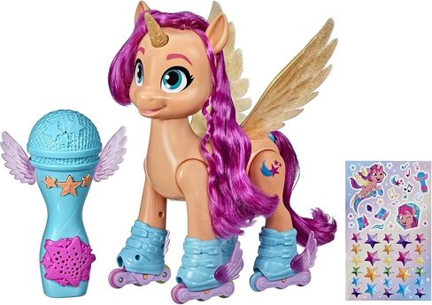 My Little Pony: فيلم الجيل الجديد Sing 'N Skate Sunny Starscout - لعبة تفاعلية بجهاز تحكم عن بعد مقاس 9 بوصات مع 50 تفاعلًا وأضواء in Kuwait