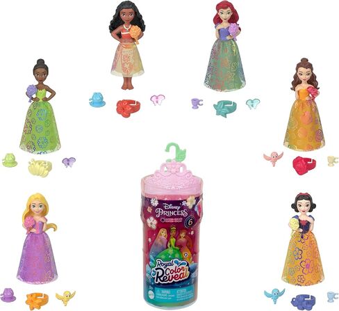 Mattel Disney Princess Royal Color Reveal Small Doll with 6 Surprises Including Scented Ring and 4 Accessories (Dolls May Vary) Garden Party Series HRN63 in Kuwait